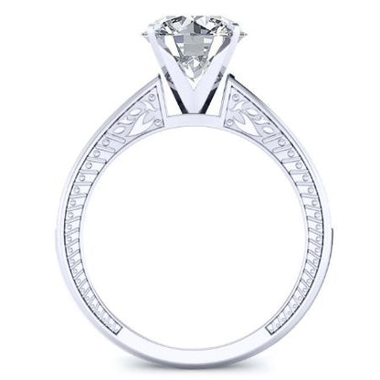 Peony Round Moissanite Bridal Set whitegold