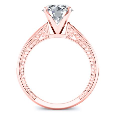 Peony Round Moissanite Bridal Set rosegold