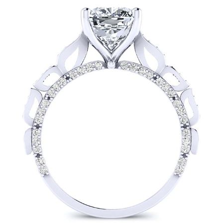 Peregrine Cushion Moissanite Bridal Set whitegold