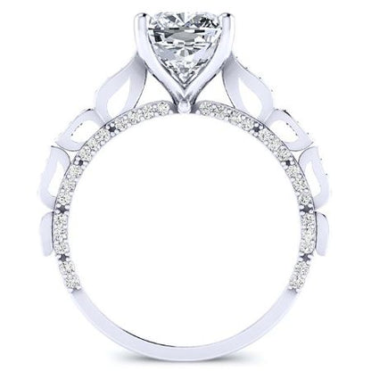 Peregrine Cushion Moissanite Bridal Set whitegold