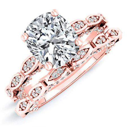 Peregrine Cushion Moissanite Bridal Set rosegold