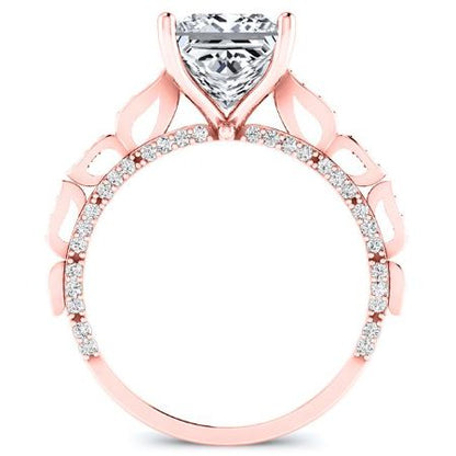 Peregrine Princess Moissanite Bridal Set rosegold