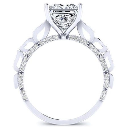 Peregrine Princess Moissanite Bridal Set whitegold