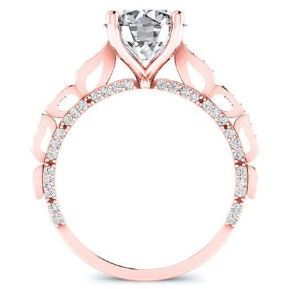 Peregrine Round Moissanite Engagement Ring rosegold