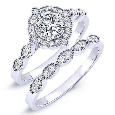 Petal Cushion Diamond Bridal Set (Lab Grown Igi Cert) whitegold