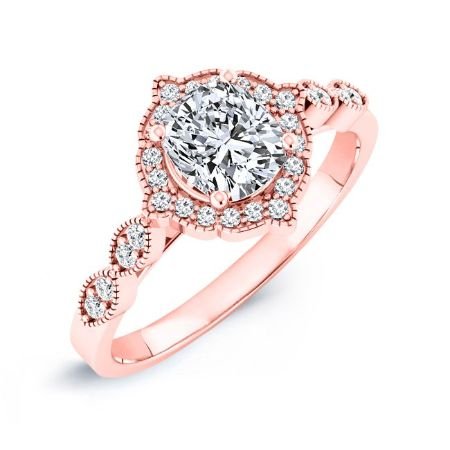 Petal Cushion Moissanite Bridal Set rosegold