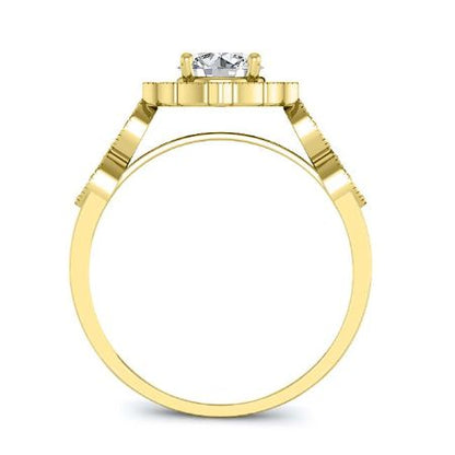 Petal Round Moissanite Bridal Set yellowgold