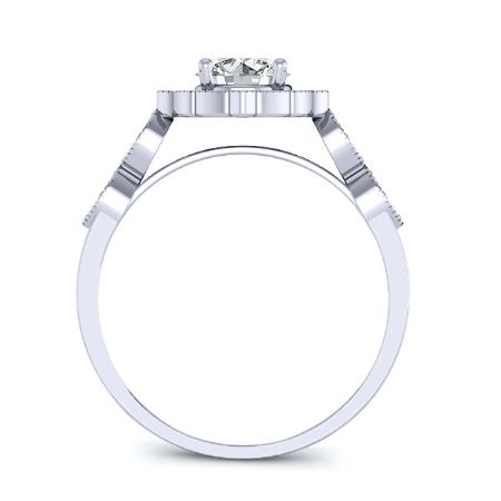 Petal Round Moissanite Bridal Set whitegold