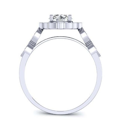Petal Round Moissanite Bridal Set whitegold