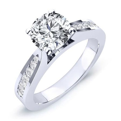 Petunia Diamond Matching Band Only (engagement Ring Not Included) For Ring With Round Center whitegold