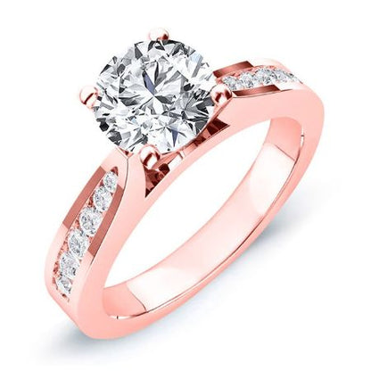 Petunia Diamond Matching Band Only (engagement Ring Not Included) For Ring With Round Center rosegold