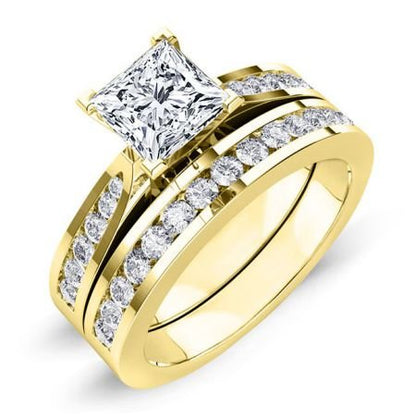 Petunia Princess Moissanite Bridal Set yellowgold