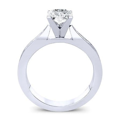 Petunia Round Moissanite Bridal Set whitegold
