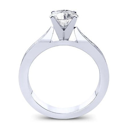 Petunia Round Moissanite Engagement Ring whitegold