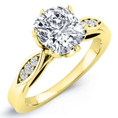 Pieris Cushion Moissanite Bridal Set yellowgold