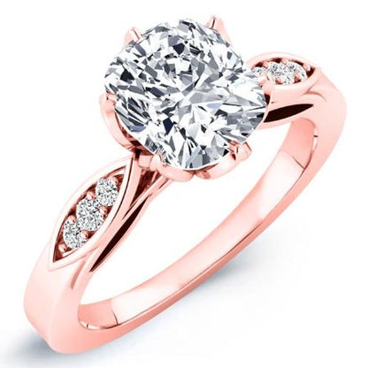 Pieris Diamond Matching Band Only (engagement Ring Not Included) For Ring With Cushion Center rosegold