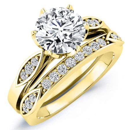 Pieris Round Moissanite Bridal Set yellowgold