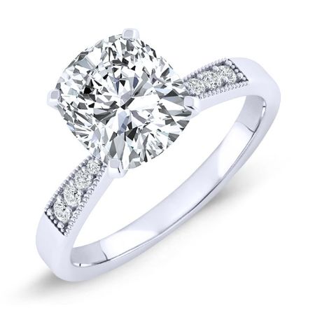 Poppy Cushion Moissanite Bridal Set whitegold