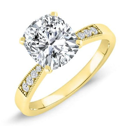 Poppy Cushion Moissanite Bridal Set yellowgold