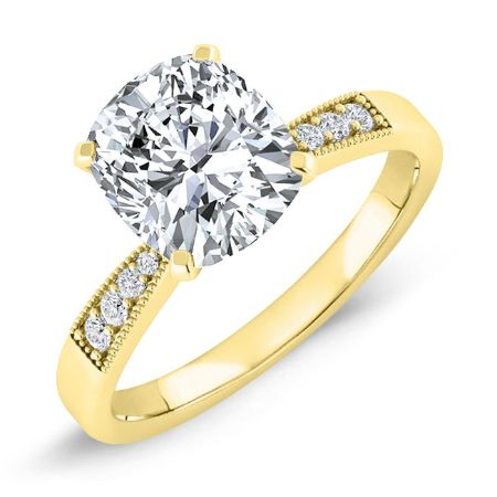 Poppy Diamond Matching Band Only (engagement Ring Not Included) For Ring With Cushion Center yellowgold