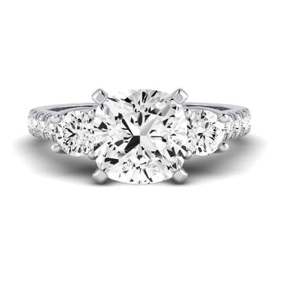 Primrose Diamond Matching Band Only ( Engagement Ring Not Included) For Ring With Cushion Center whitegold