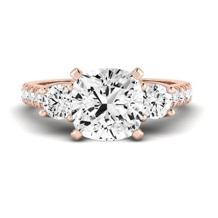 Primrose Diamond Matching Band Only ( Engagement Ring Not Included) For Ring With Cushion Center rosegold