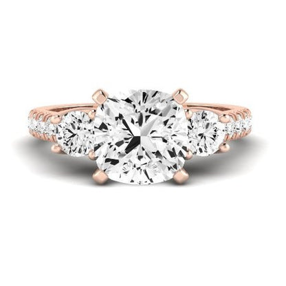 Primrose Diamond Matching Band Only ( Engagement Ring Not Included) For Ring With Cushion Center rosegold