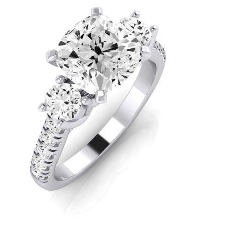 Primrose Diamond Matching Band Only ( Engagement Ring Not Included) For Ring With Cushion Center whitegold