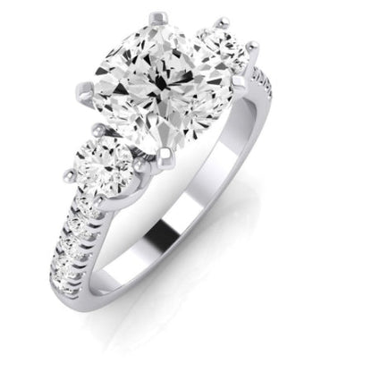 Primrose Diamond Matching Band Only ( Engagement Ring Not Included) For Ring With Cushion Center whitegold