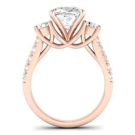 Primrose Diamond Matching Band Only ( Engagement Ring Not Included) For Ring With Cushion Center rosegold