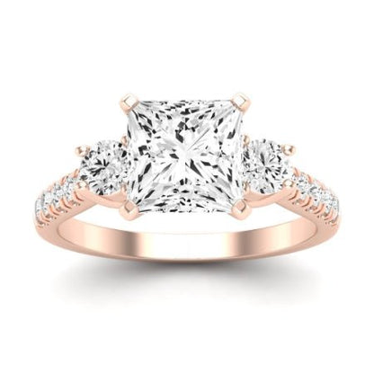 Primrose Diamond Matching Band Only ( Engagement Ring Not Included) For Ring With Princess Center rosegold
