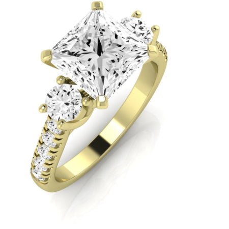 Primrose Diamond Matching Band Only ( Engagement Ring Not Included) For Ring With Princess Center yellowgold