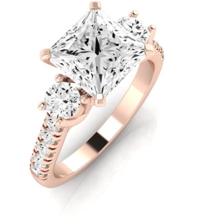 Primrose Diamond Matching Band Only ( Engagement Ring Not Included) For Ring With Princess Center rosegold