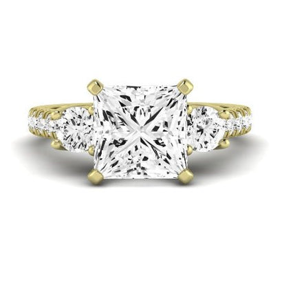Primrose Diamond Matching Band Only ( Engagement Ring Not Included) For Ring With Princess Center yellowgold