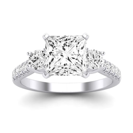 Primrose Diamond Matching Band Only ( Engagement Ring Not Included) For Ring With Princess Center whitegold