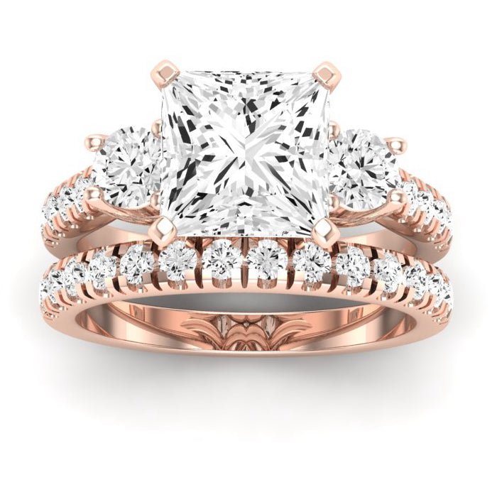 Primrose Diamond Matching Band Only ( Engagement Ring Not Included) For Ring With Princess Center rosegold