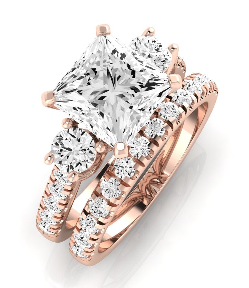 Primrose Diamond Matching Band Only ( Engagement Ring Not Included) For Ring With Princess Center rosegold