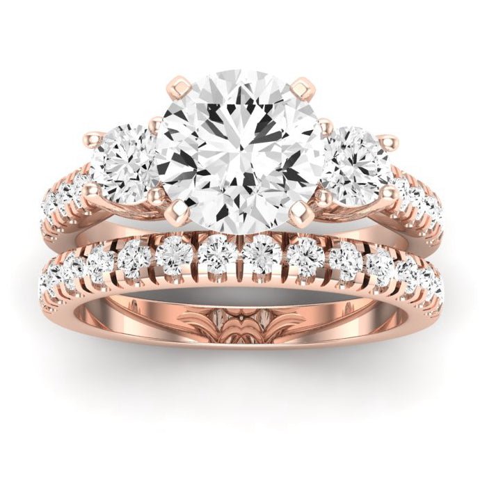 Primrose Diamond Matching Band Only ( Engagement Ring Not Included) For Ring With Round Center rosegold