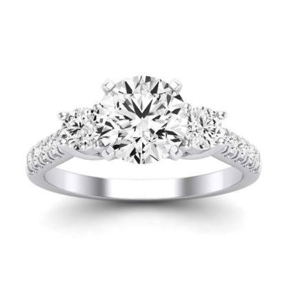 Primrose Diamond Matching Band Only ( Engagement Ring Not Included) For Ring With Round Center whitegold