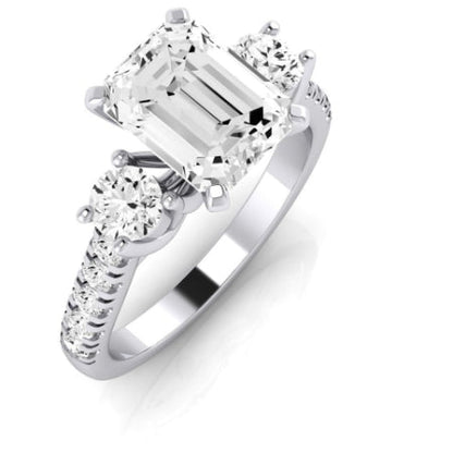 Primrose Emerald Moissanite Bridal Set whitegold