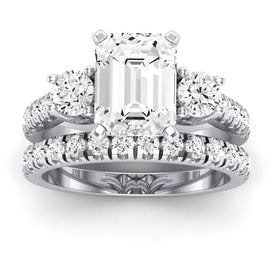 Primrose Emerald Moissanite Bridal Set whitegold