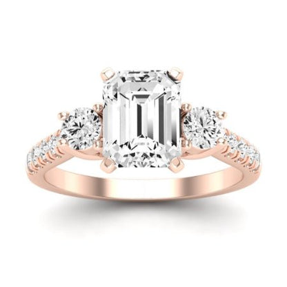 Primrose Emerald Moissanite Bridal Set rosegold