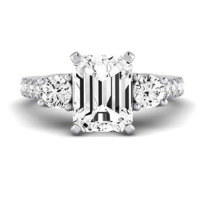 Primrose Emerald Moissanite Bridal Set whitegold