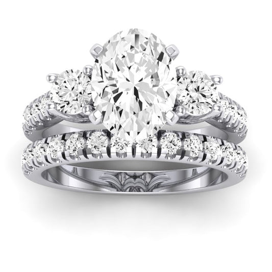 Primrose Oval Moissanite Bridal Set whitegold