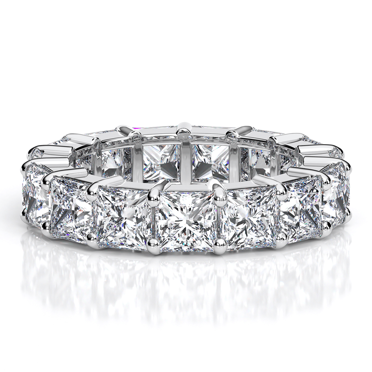 Princess Cut Moissanite Eternity Band
