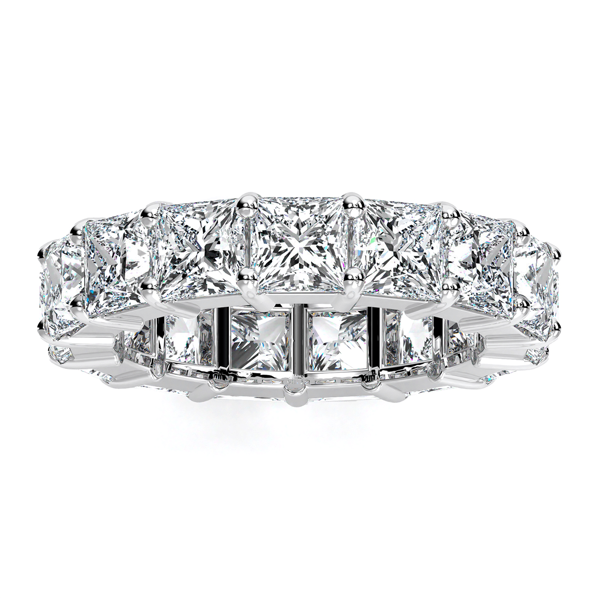Princess Cut Moissanite Eternity Band