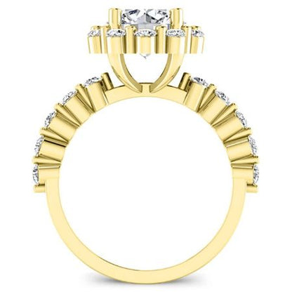 Privet Princess Moissanite Bridal Set yellowgold