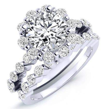 Privet Round Moissanite Bridal Set whitegold