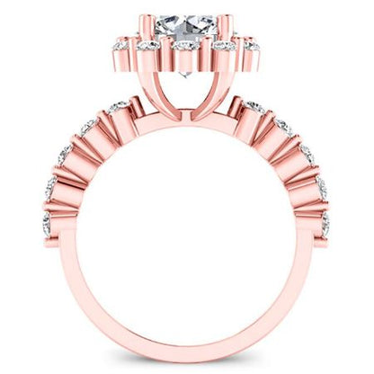 Privet Round Moissanite Bridal Set rosegold
