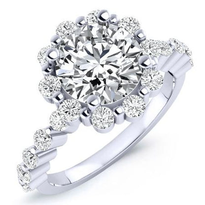 Privet Round Moissanite Bridal Set whitegold